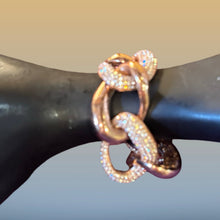 Load image into Gallery viewer, Joan Boyce In Love With Links Gold Tone Pave Crystal-Embellished Chunky Bracelet