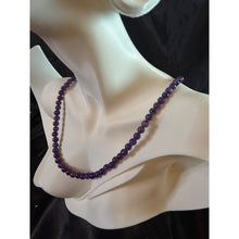 Load image into Gallery viewer, Amethyst Beaded Necklace Vintage Graduated Purple Gemstone Strand Barrel Clasp