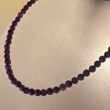 Load image into Gallery viewer, Amethyst Beaded Necklace Vintage Graduated Purple Gemstone Strand Barrel Clasp