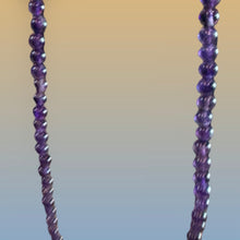 Load image into Gallery viewer, Amethyst Beaded Necklace Vintage Graduated Purple Gemstone Strand Barrel Clasp