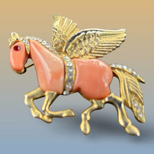 Load image into Gallery viewer, Pegasus Pink Lucite Statement Brooch Pin Attributed Hattie Carnegie Gift Vintage