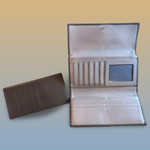 Load image into Gallery viewer, Coach Brown Leather Accordion Wallet With Card Slots ID Window & Zipper Pocket