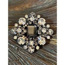 Load image into Gallery viewer, Juliana D&E Delizza Elster Clear & Smoky Rhinestone Brooch Emerald Cut Statement