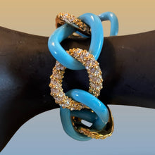 Load image into Gallery viewer, Joan Boyce In Love With Links Gold-Tone Pave Crystal Embellished Chunky Bracelet