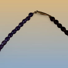 Load image into Gallery viewer, Amethyst Beaded Necklace Vintage Graduated Purple Gemstone Strand Barrel Clasp
