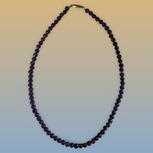Load image into Gallery viewer, Amethyst Beaded Necklace Vintage Graduated Purple Gemstone Strand Barrel Clasp
