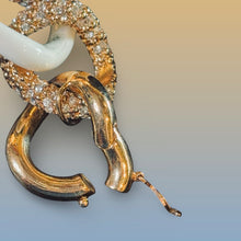 Load image into Gallery viewer, Joan Boyce Gold &amp; White Enamel Rhinestone Chain Necklace &amp; Bracelet Jewelry Set
