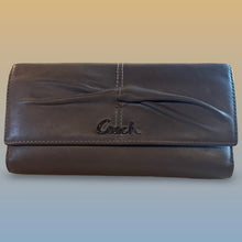 Load image into Gallery viewer, Coach Brown Leather Accordion Wallet With Card Slots ID Window &amp; Zipper Pocket
