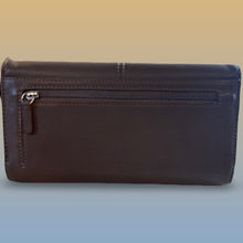 Load image into Gallery viewer, Coach Brown Leather Accordion Wallet With Card Slots ID Window &amp; Zipper Pocket
