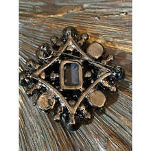 Load image into Gallery viewer, Juliana D&amp;E Delizza Elster Clear &amp; Smoky Rhinestone Brooch Emerald Cut Statement

