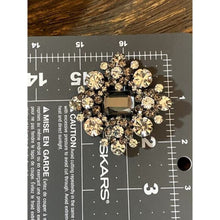 Load image into Gallery viewer, Juliana D&amp;E Delizza Elster Clear &amp; Smoky Rhinestone Brooch Emerald Cut Statement
