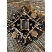 Load image into Gallery viewer, Juliana D&amp;E Delizza Elster Clear &amp; Smoky Rhinestone Brooch Emerald Cut Statement
