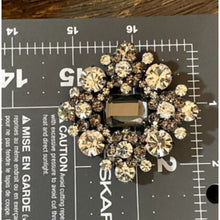Load image into Gallery viewer, Juliana D&amp;E Delizza Elster Clear &amp; Smoky Rhinestone Brooch Emerald Cut Statement
