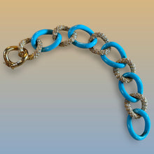 Load image into Gallery viewer, Joan Boyce In Love With Links Gold-Tone Pave Crystal Embellished Chunky Bracelet
