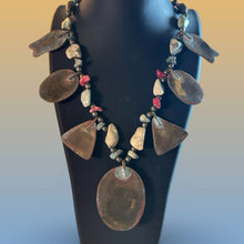 Load image into Gallery viewer, Southwestern Style Mosaic Necklace Geometric Shapes Natural Stone Statement Gift
