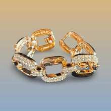 Load image into Gallery viewer, Joan Boyce Chunky Link Statement Bracelet Sparkling Accents Designer Inspire
