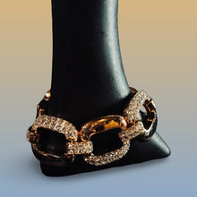 Load image into Gallery viewer, Joan Boyce Chunky Link Statement Bracelet Sparkling Accents Designer Inspire
