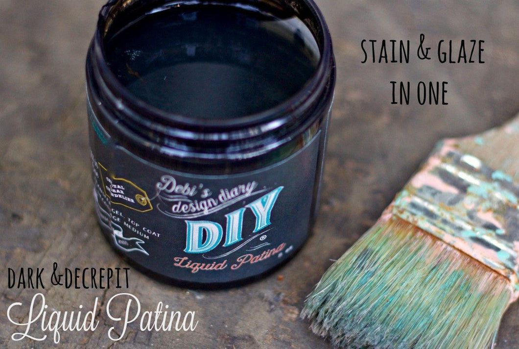 Dark & Decrepit Liquid Patina DIY FINISHES DIY Paint Finish available at Lemon Tree Corners