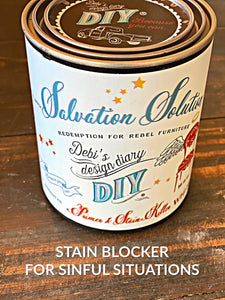 DIY Wood Stain Blocker - Salvation Solution DIY PRIMER DIY Paint Primer available at Lemon Tree Corners